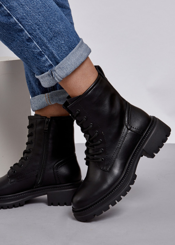 Black lace up ankle boots 4