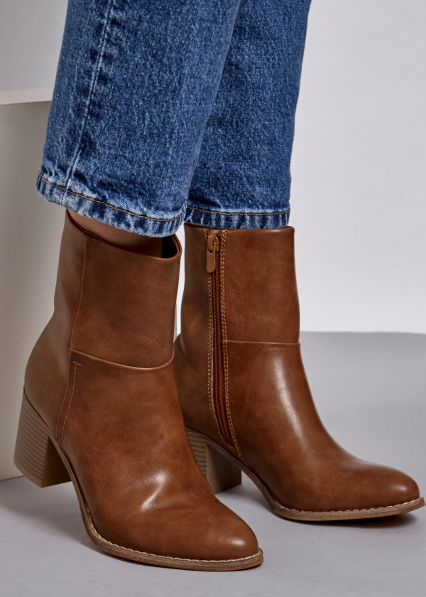 Tan heeled ankle boots 1