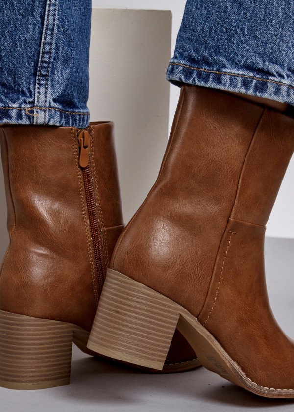 Tan heeled ankle boots 2