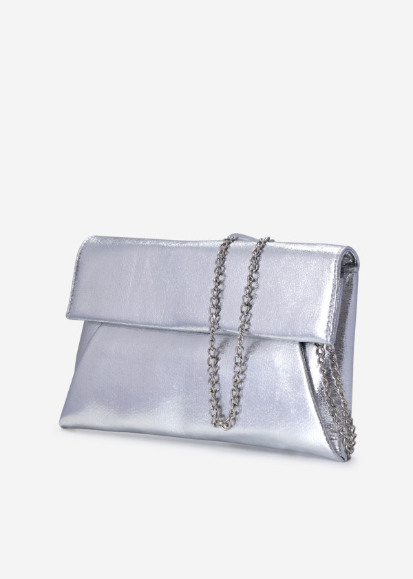 Silver metallic clutch bag 3
