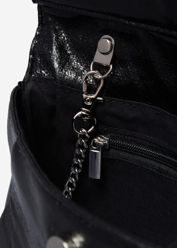 Black metallic clutch bag 2