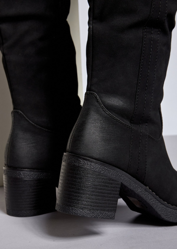 Black heeled knee high boots 2
