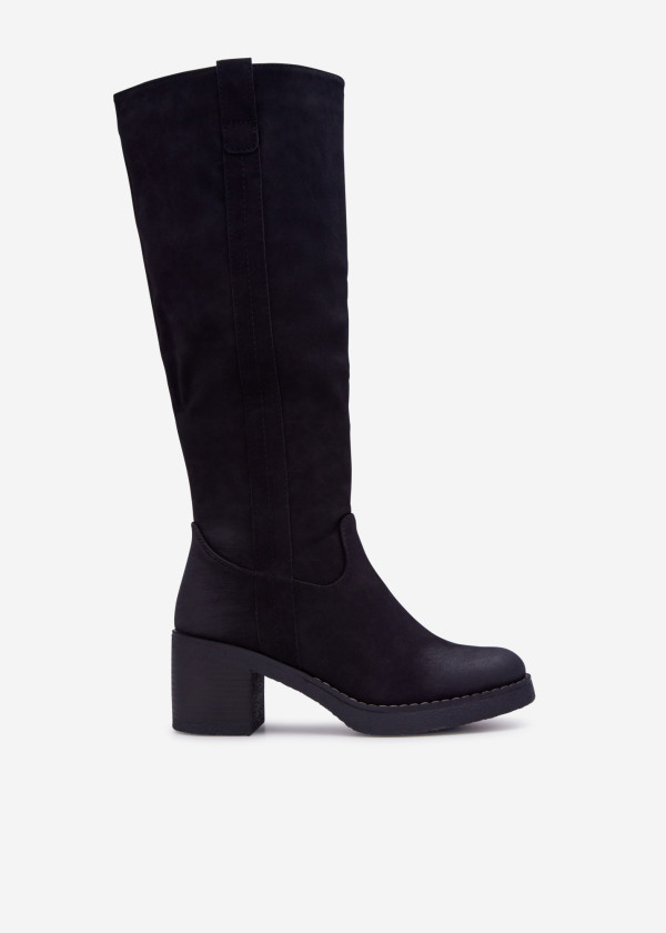 Black heeled knee high boots 3