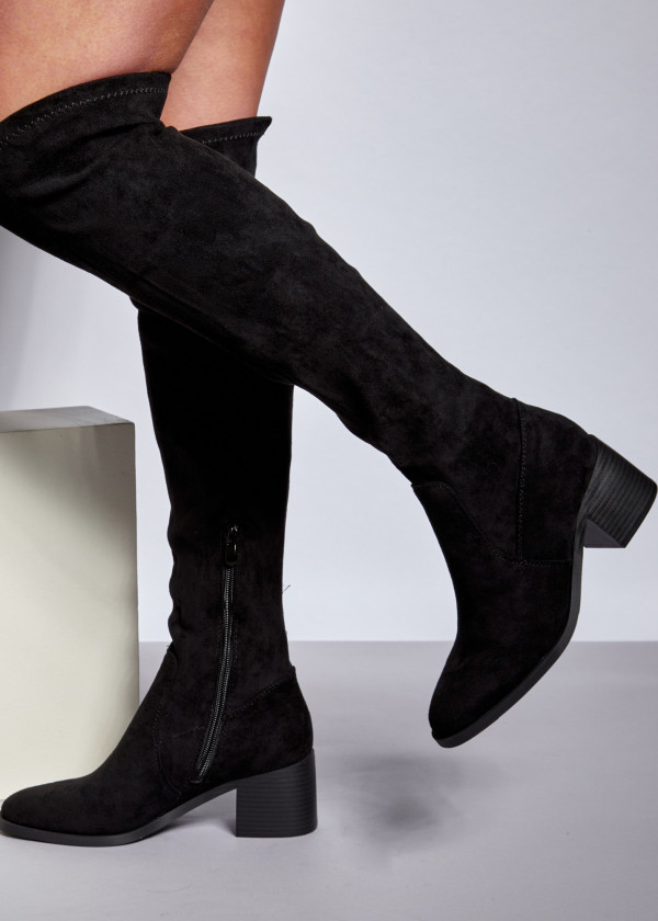 Black heeled over the knee boots 1