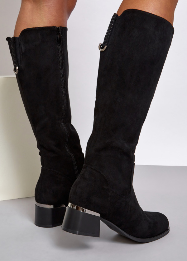 Black heeled knee high boots 2
