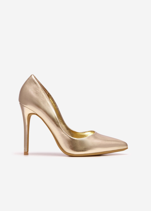 Gold heeled court shoes 2