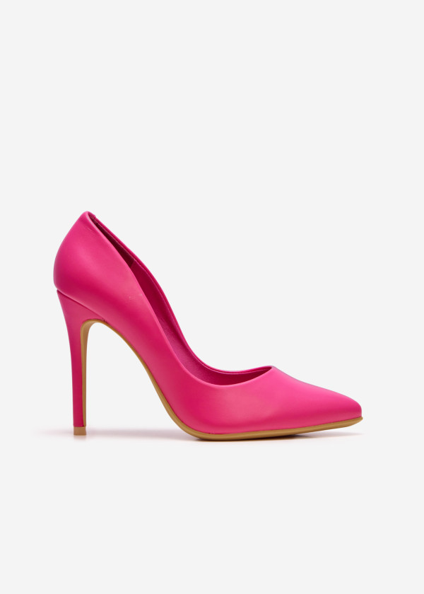 Fuchsia heeled court shoes 3