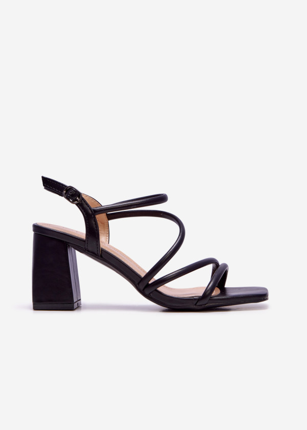 Black strappy heeled sandal 3