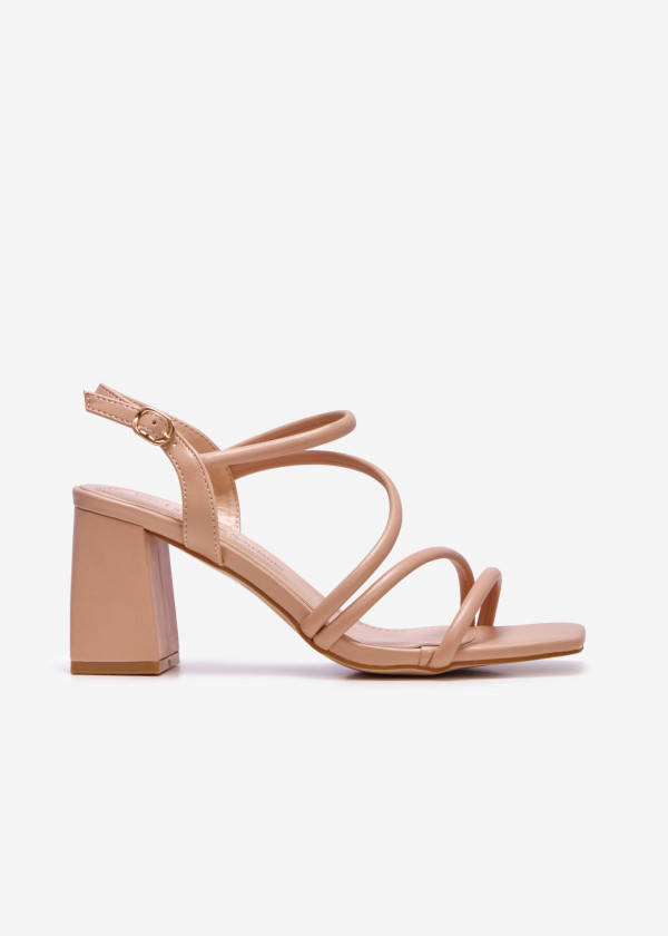 Nude strappy heeled sandal 3