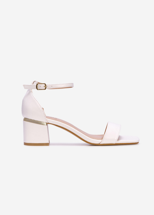 White block heeled sandals 3