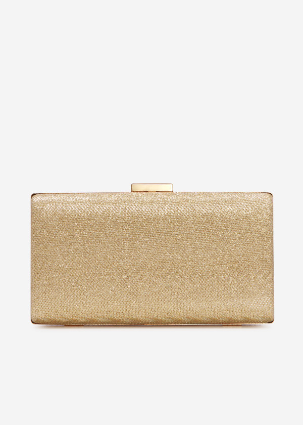 Gold rhinestone embellished clutch bag 2