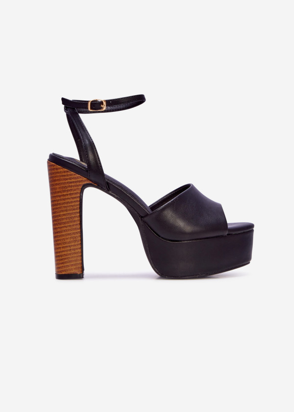 Black peep-toe platform sandals 3