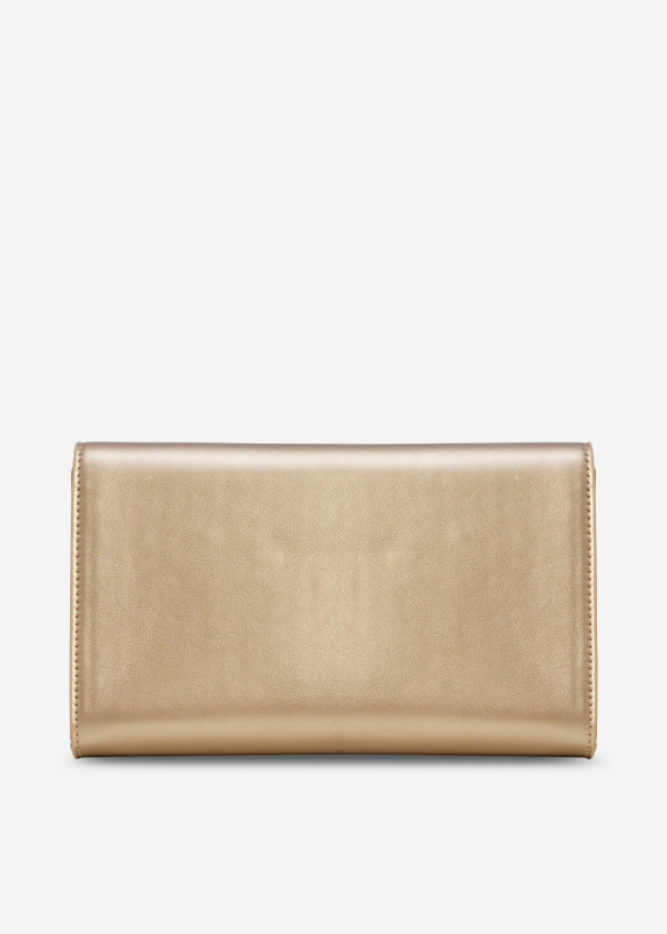 Gold faux- leather envelope clutch bag 2