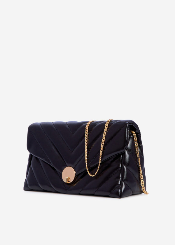Black quilted puffer clutch bag 1