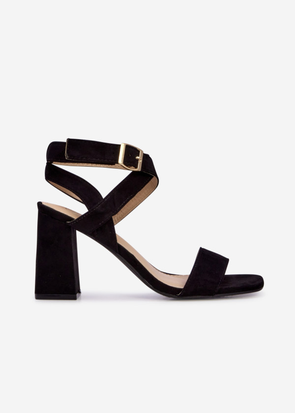 Black strappy heeled sandals 3