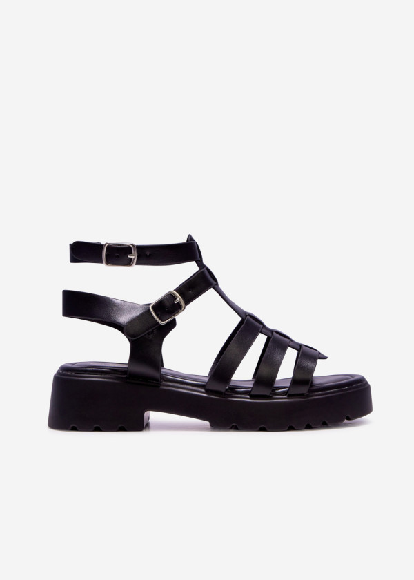 Black chunky gladiator sandal 2