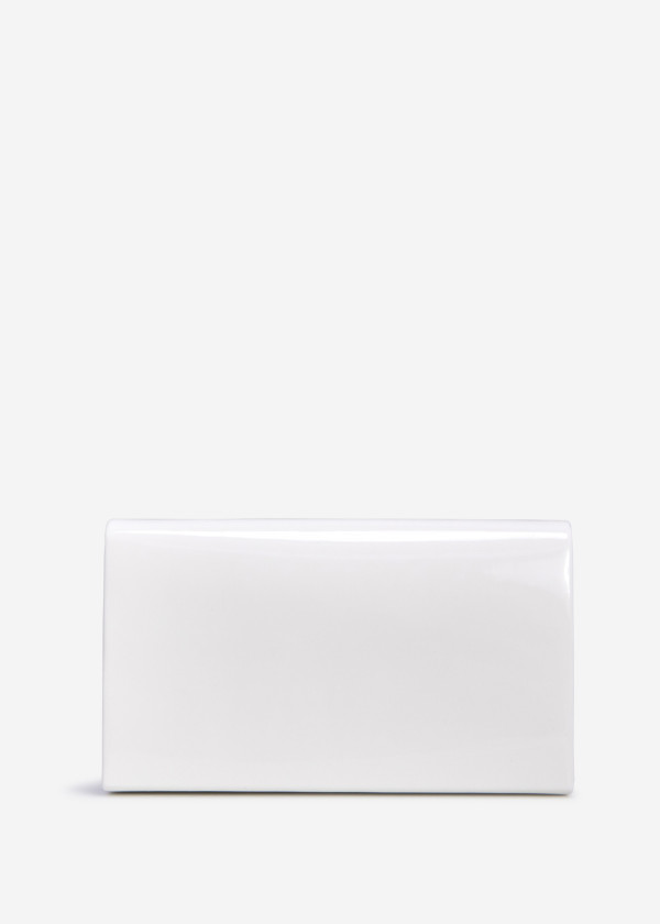 White patent box clutch bag 1