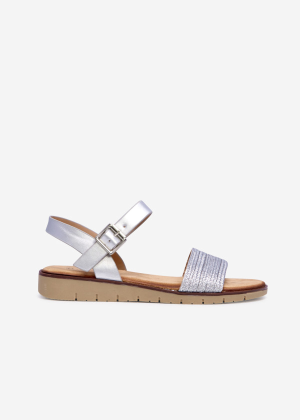 Silver woven strap sandal 3