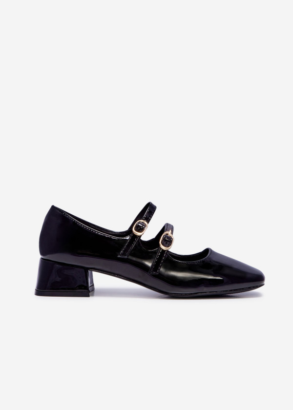 Black patent double-strap Mary-Janes 3