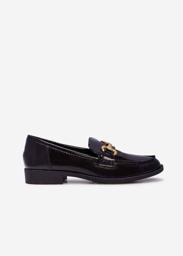 Black patent snaffle trim loafer 3