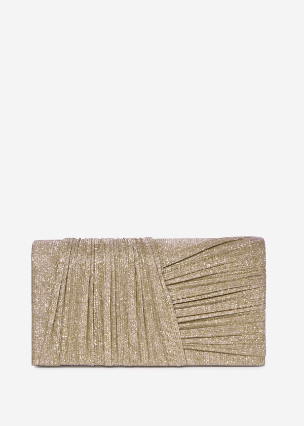 Gold Pleated Evening Clutch 4