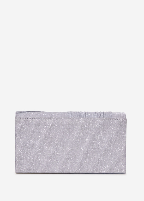 Silver Pleated Evening Clutch 2