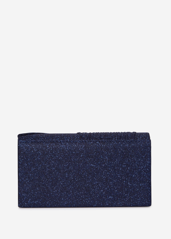 Navy Pleated Evening Clutch 1