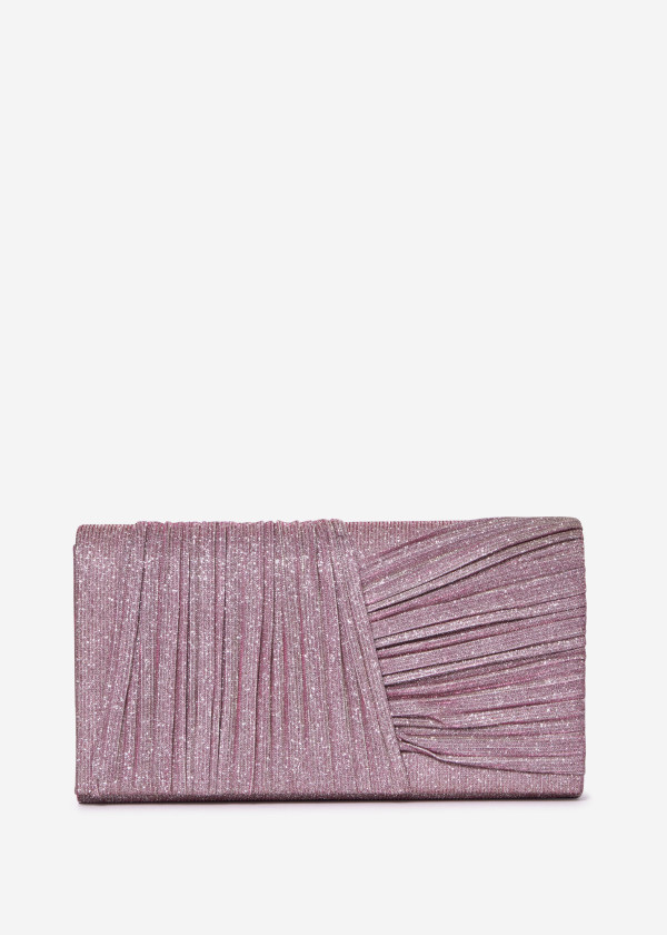 Rose gold Pleated Evening Clutch