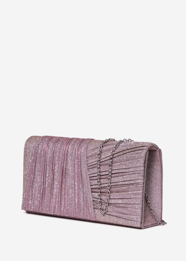 Rose gold Pleated Evening Clutch 2