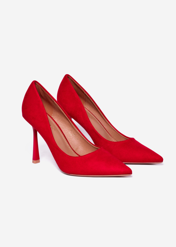 Red Stiletto Pointed Toe Heels