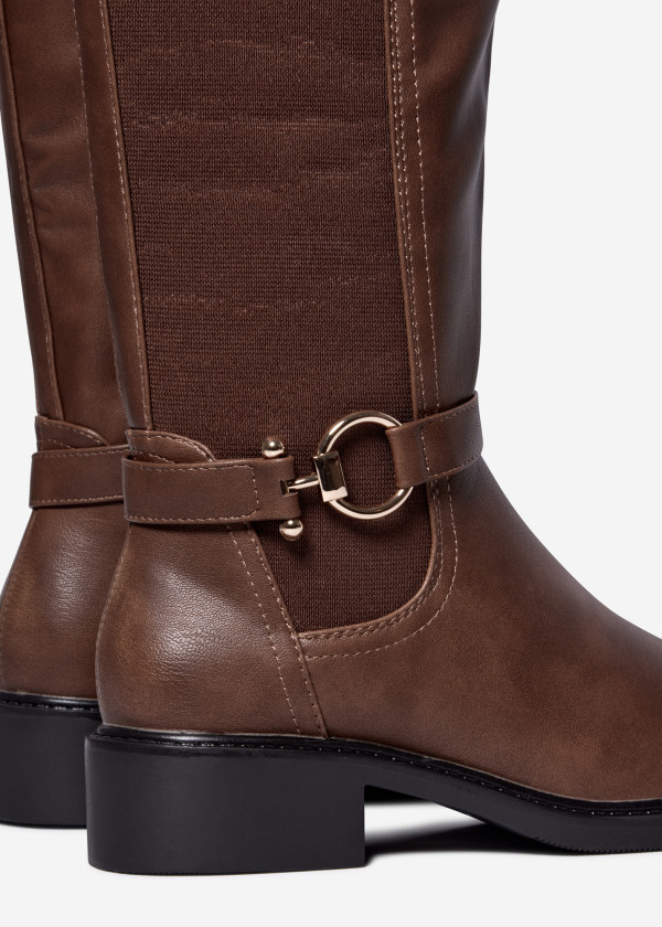 Tan Classic Boots with Buckle Detail 2