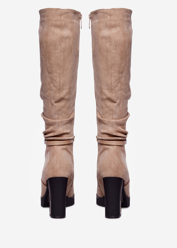 Chic Taupe High-Heeled Knee Boots 1