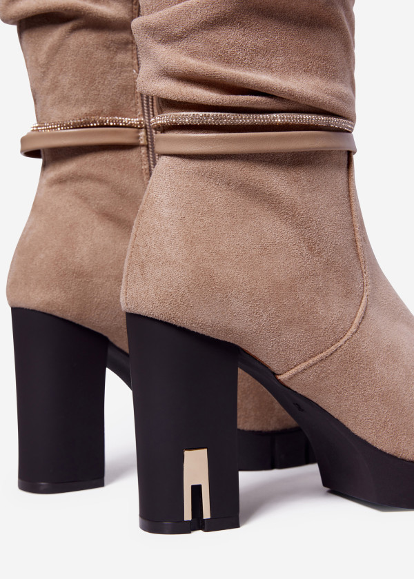 Chic Taupe High-Heeled Knee Boots 2