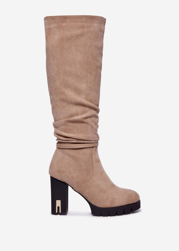 Chic Taupe High-Heeled Knee Boots 3