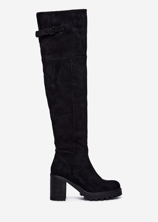 Black Over The Knee Helled Boots 3