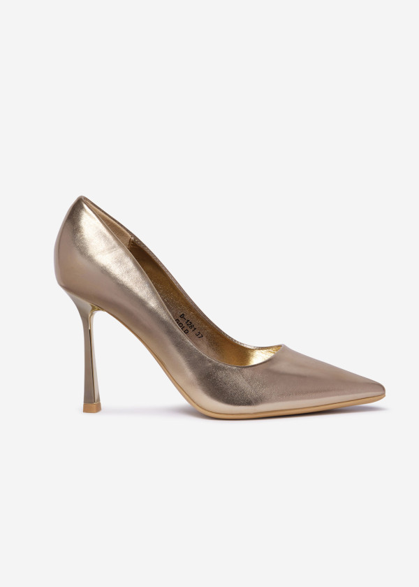 Gold Metallic Stiletto Heels 3