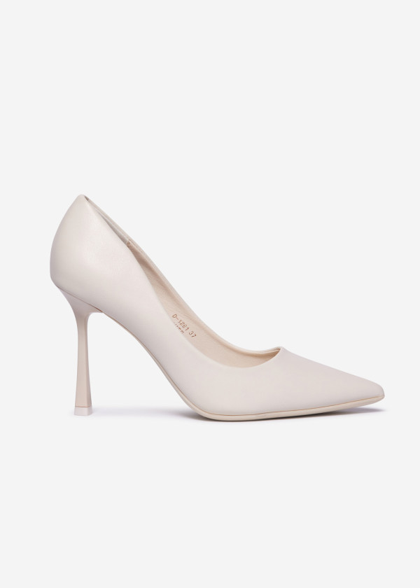 White Matte Stiletto Heels 3