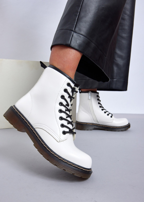 White Combat Boots 2