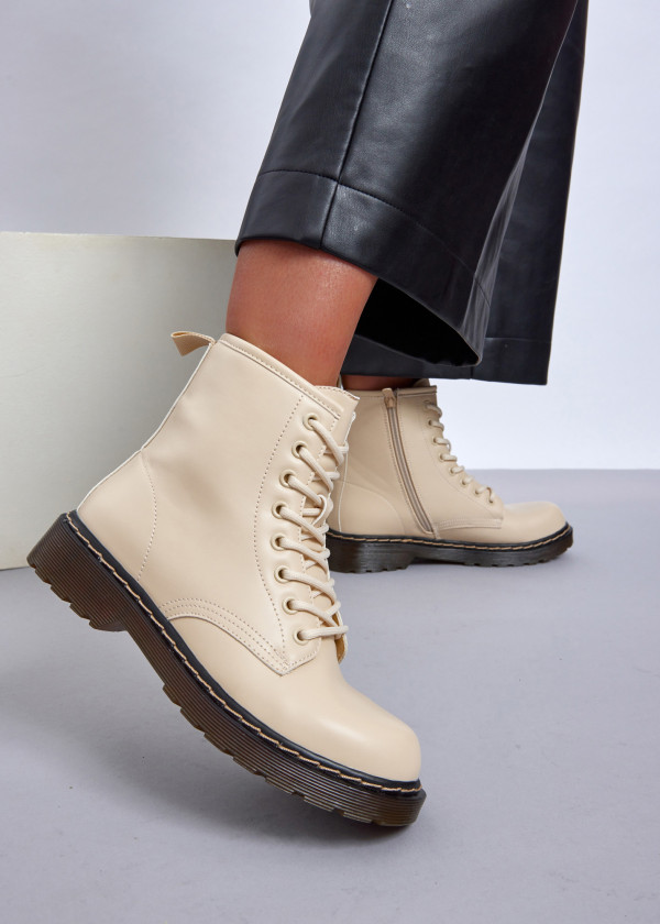 Beige Combat Boots 2