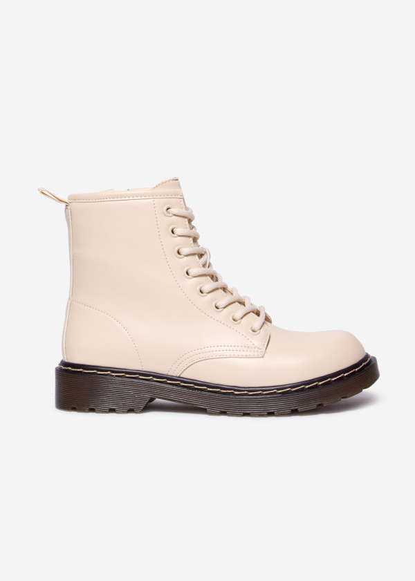 Beige Combat Boots 3