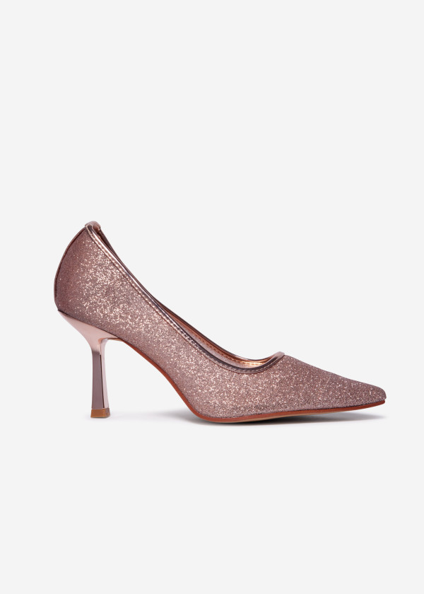 Rose Gold Glitter Heels 3