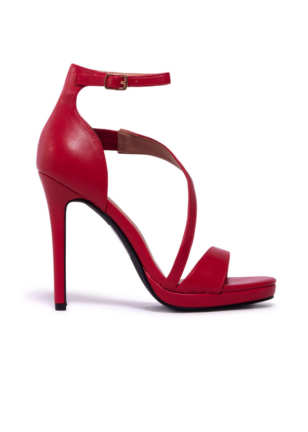 Red Strappy Stiletto Heels 4