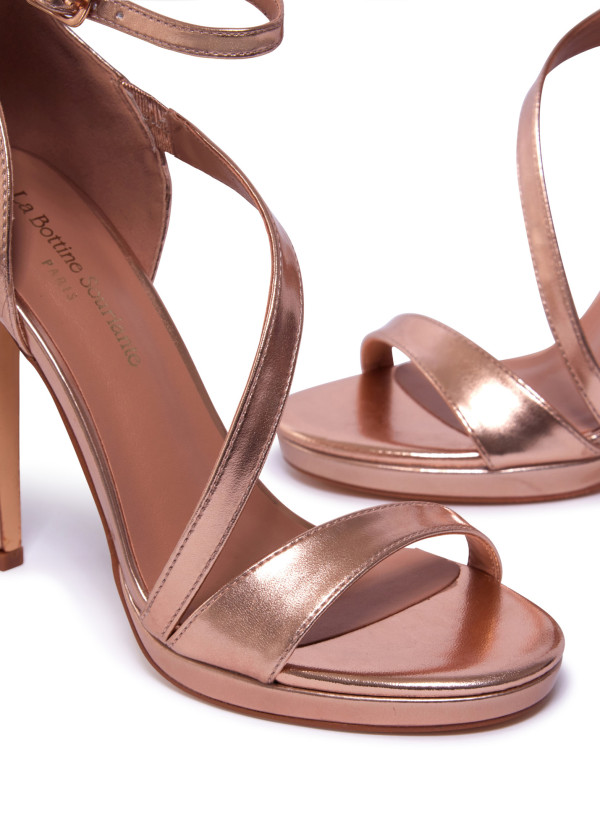 Rose gold Strappy Stiletto Heels 3