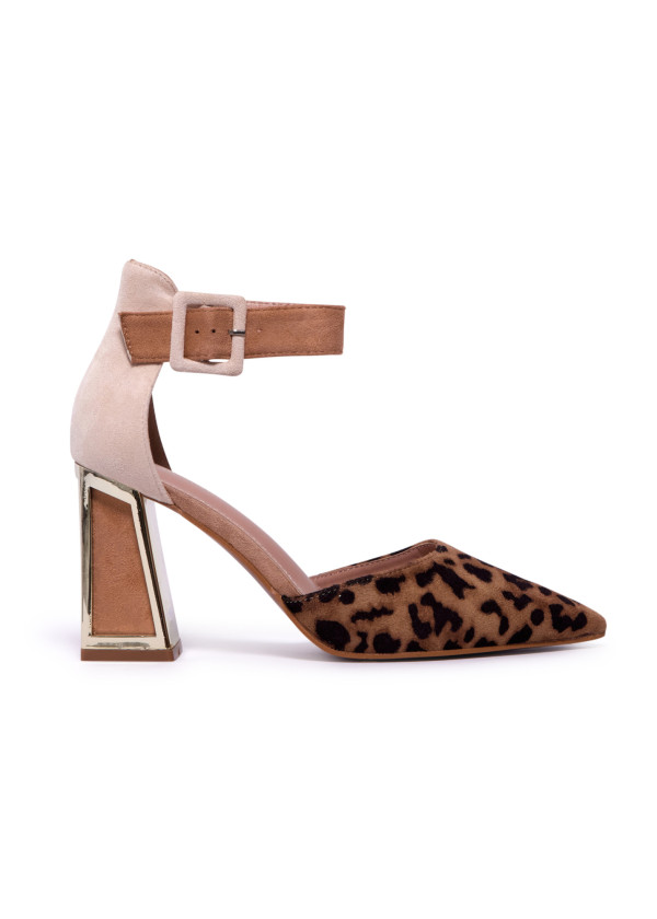 Leopard Chic Two-Tone Block Heel Pumps 3