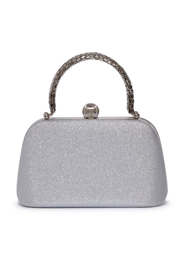 Silver Sparkle Evening Clutch Bag