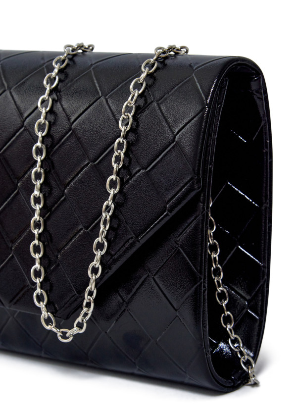 Black Quilted Evening Clutch 2