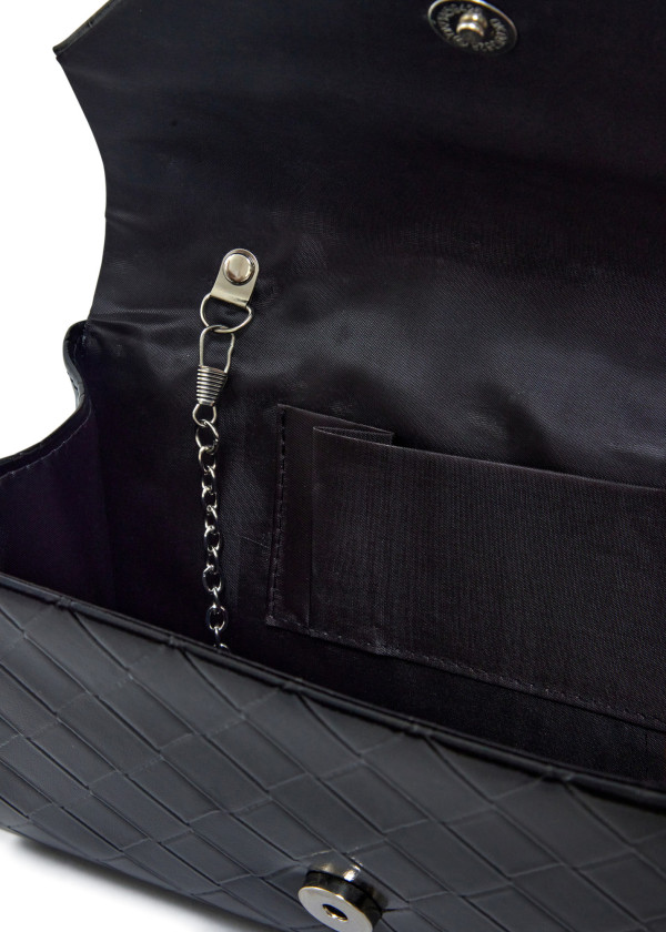 Black Quilted Evening Clutch 3