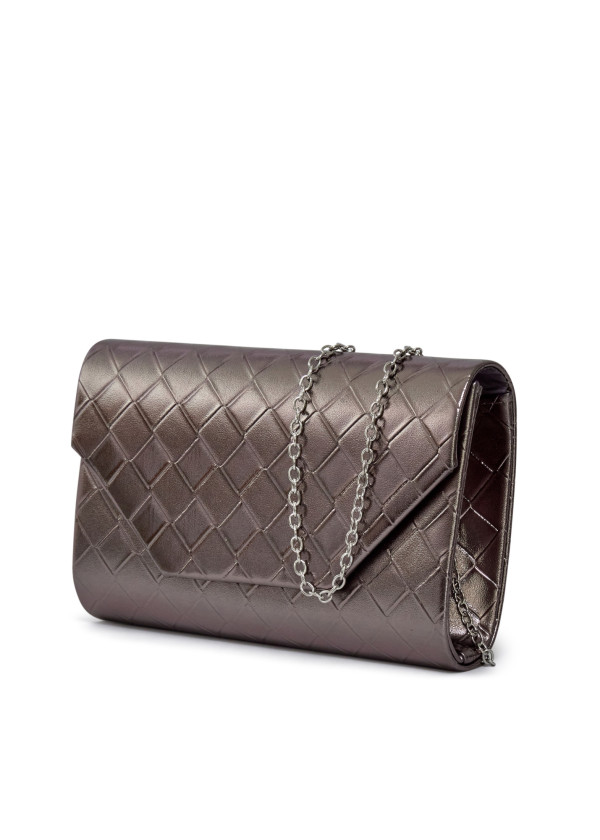 Grey Quilted Evening Clutch 1