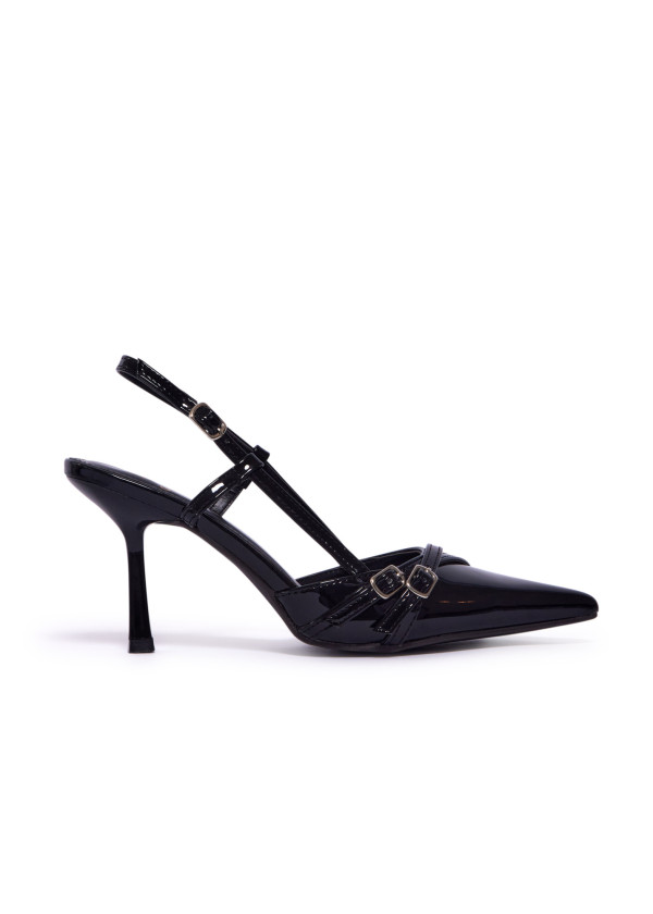 Black Patent Slingback Heels 3