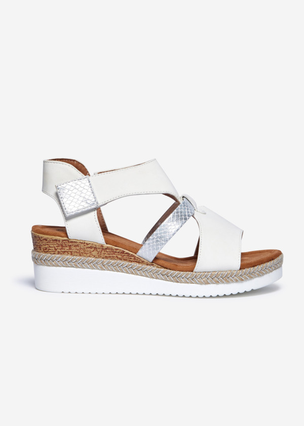 White Open-Toe Platform Sandals 3